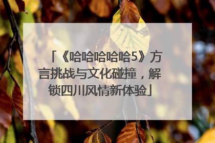 《哈哈哈哈哈5》方言挑战与文化碰撞，解锁四川风情新体验