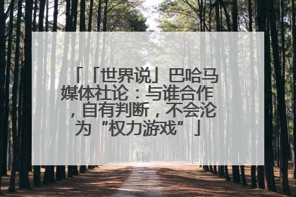 「世界说」巴哈马媒体社论：与谁合作，自有判断，不会沦为“权力游戏”