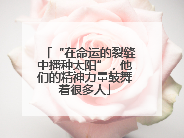 “在命运的裂缝中播种太阳”，他们的精神力量鼓舞着很多人