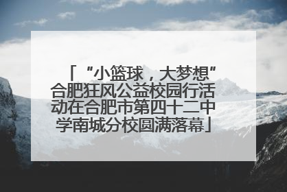 “小篮球，大梦想”合肥狂风公益校园行活动在合肥市第四十二中学南城分校圆满落幕