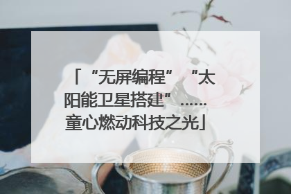 “无屏编程”“太阳能卫星搭建”……童心燃动科技之光