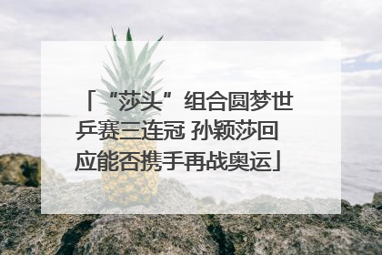 “莎头”组合圆梦世乒赛三连冠 孙颖莎回应能否携手再战奥运