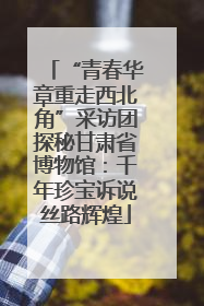 “青春华章重走西北角”采访团探秘甘肃省博物馆：千年珍宝诉说丝路辉煌