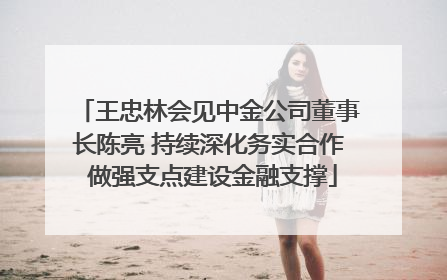 王忠林会见中金公司董事长陈亮 持续深化务实合作 做强支点建设金融支撑
