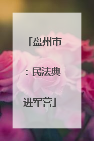 盘州市：民法典进军营