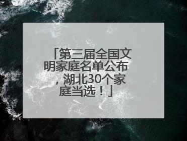 第三届全国文明家庭名单公布，湖北30个家庭当选！