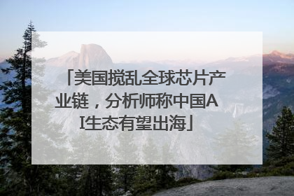 美国搅乱全球芯片产业链，分析师称中国AI生态有望出海