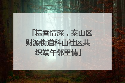 粽香情深，泰山区财源街道科山社区共织端午邻里情
