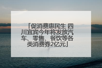 促消费惠民生 四川宜宾今年将发放汽车、零售、餐饮等各类消费券2亿元