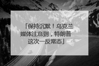 保持沉默！乌克兰媒体注意到，特朗普这次一反常态