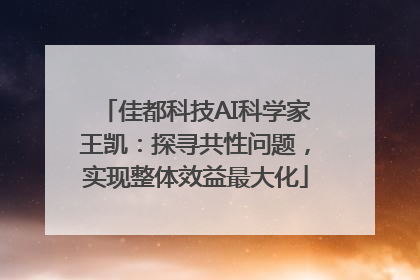 佳都科技AI科学家王凯：探寻共性问题，实现整体效益最大化