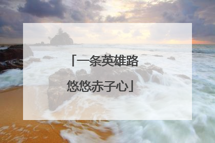 一条英雄路 悠悠赤子心