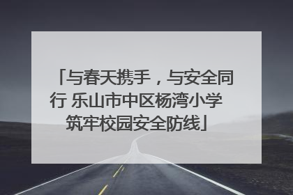 与春天携手，与安全同行 乐山市中区杨湾小学筑牢校园安全防线