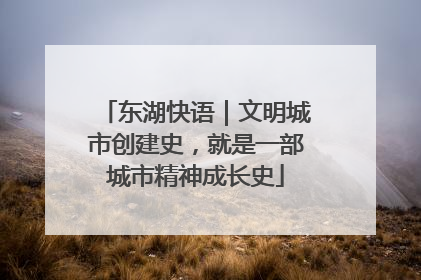 东湖快语｜文明城市创建史，就是一部城市精神成长史