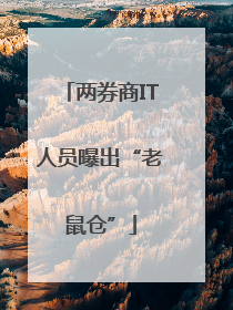 两券商IT人员曝出“老鼠仓”