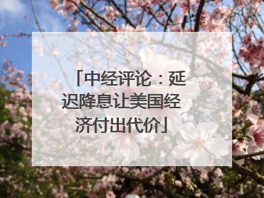 中经评论：延迟降息让美国经济付出代价