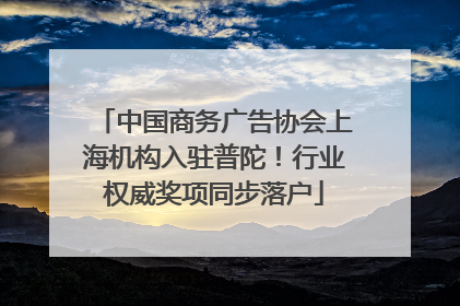 中国商务广告协会上海机构入驻普陀！行业权威奖项同步落户