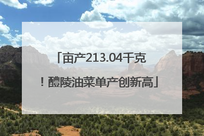 亩产213.04千克！醴陵油菜单产创新高