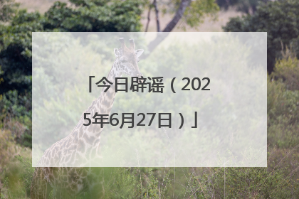 今日辟谣（2025年6月27日）