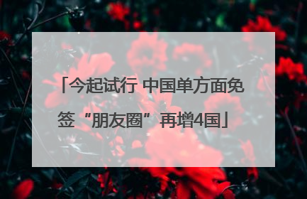 今起试行 中国单方面免签“朋友圈”再增4国