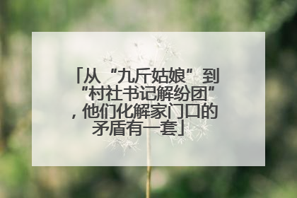 从“九斤姑娘”到“村社书记解纷团”，他们化解家门口的矛盾有一套