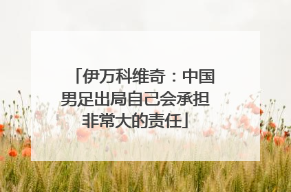 伊万科维奇：中国男足出局自己会承担非常大的责任