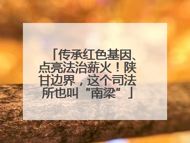 传承红色基因、点亮法治薪火！陕甘边界，这个司法所也叫“南梁”