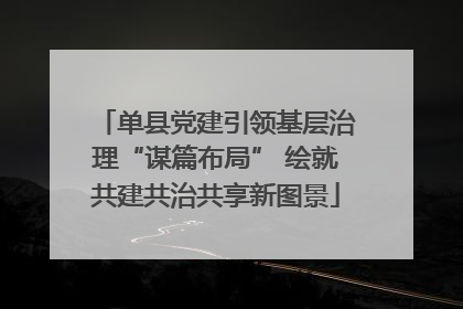 单县党建引领基层治理“谋篇布局” 绘就共建共治共享新图景