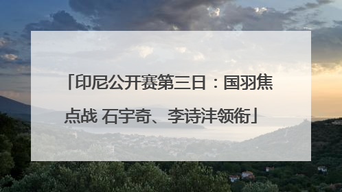 印尼公开赛第三日：国羽焦点战 石宇奇、李诗沣领衔