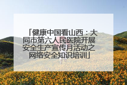 健康中国看山西：大同市第六人民医院开展安全生产宣传月活动之网络安全知识培训