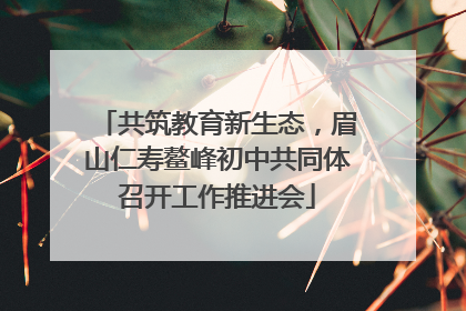 共筑教育新生态，眉山仁寿鳌峰初中共同体召开工作推进会