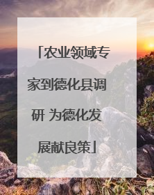 农业领域专家到德化县调研 为德化发展献良策