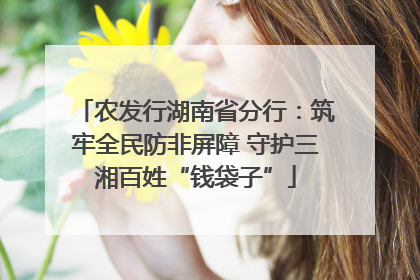 农发行湖南省分行：筑牢全民防非屏障 守护三湘百姓“钱袋子”