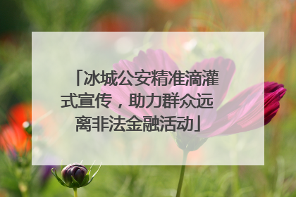 冰城公安精准滴灌式宣传，助力群众远离非法金融活动