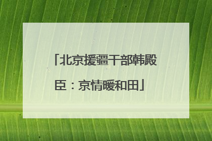 北京援疆干部韩殿臣：京情暖和田