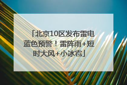 北京10区发布雷电蓝色预警！雷阵雨+短时大风+小冰雹