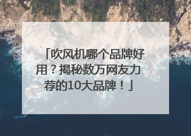 吹风机哪个品牌好用？揭秘数万网友力荐的10大品牌！