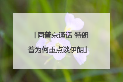 同普京通话 特朗普为何重点谈伊朗
