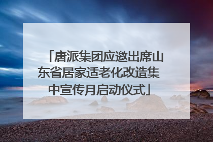 唐派集团应邀出席山东省居家适老化改造集中宣传月启动仪式