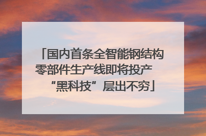 国内首条全智能钢结构零部件生产线即将投产 “黑科技”层出不穷