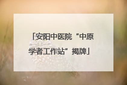 安阳中医院“中原学者工作站”揭牌