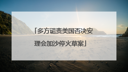多方谴责美国否决安理会加沙停火草案