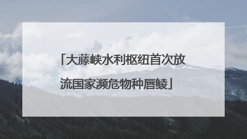 大藤峡水利枢纽首次放流国家濒危物种唇鲮