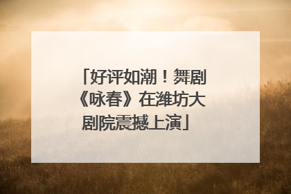 好评如潮！舞剧《咏春》在潍坊大剧院震撼上演