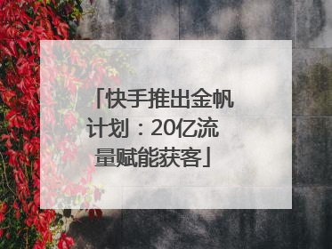 快手推出金帆计划：20亿流量赋能获客