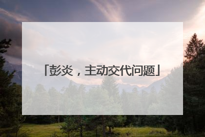 彭炎，主动交代问题