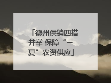 德州供销四措并举 保障“三夏”农资供应