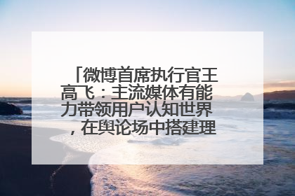 微博首席执行官王高飞：主流媒体有能力带领用户认知世界，在舆论场中搭建理性的讨论空间