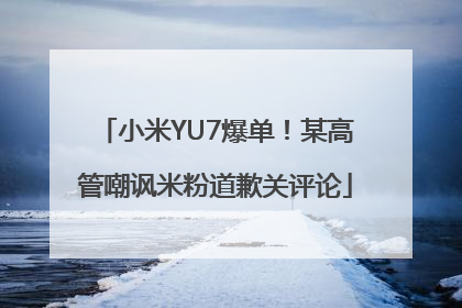 小米YU7爆单！某高管嘲讽米粉道歉关评论