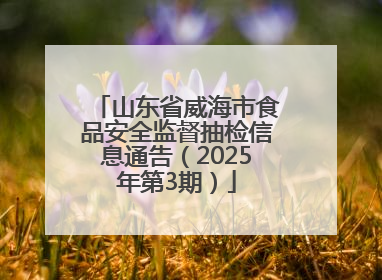 山东省威海市食品安全监督抽检信息通告（2025年第3期）